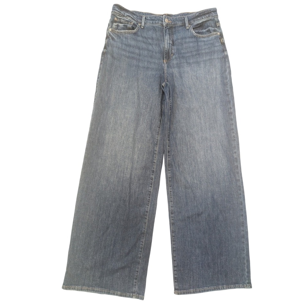 Silver Jeans Co. Womens Size 12 Wide Leg Crop Blue Denim Jeans Beggy